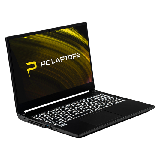 PC Laptops SM-5 15-inch laptop, open — Full HD display, backlit keyboard
